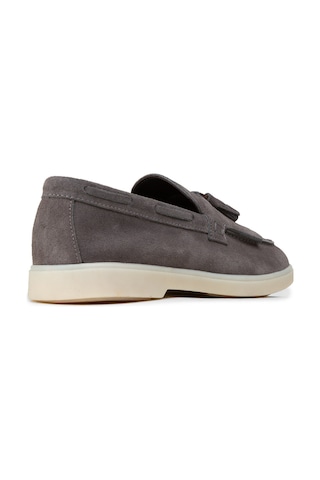 Deery Erkek Hakiki Süet Gri Püsküllü Loafer - 02030mgrıc02