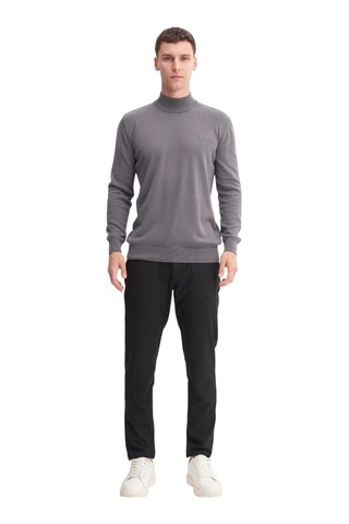 Cazador Slim Fit Pamuk Kumaş Basic Yarım Balıkçı Kazak Antrasit