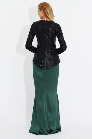 Nidya Moda Büyük Beden Peplum Payet Çeket-5010S Çok Renkli