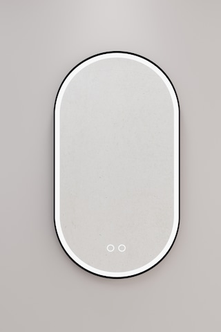 Lotus 55 Cm Buğu Önleyici Led Ayna Siyah