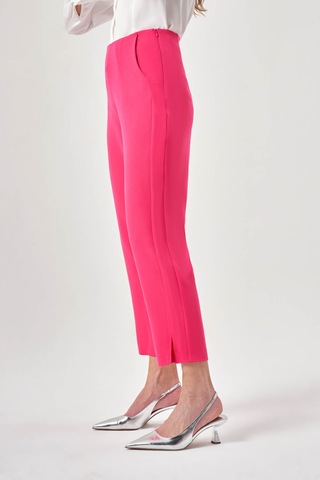 Mizalle Pensli Basic Fuşya Pantolon Sütlü Kahverengi