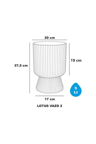So-ltsa02 Lotus Ayaklı Plastik Vazo Çiçek Saksı 5 Lt No: 2 Kum Beji 6 Adet