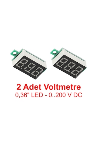 Panel Sayısal Voltmetre 0.36" 3 Haneli Led Display Dc 0-200V