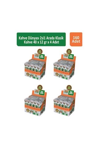 Kahve Dünyası 2si1 Arada Fındık Aromalı Kahve 4'lü 40 x 12 G