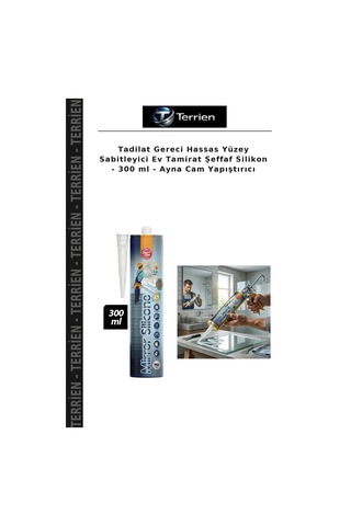Tadilat Gereci Hassas Yüzey Sabitleyici Ev Tamirat Şeffaf Silikon - 300 Ml - Ayna Cam Yapıştırıcı