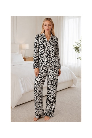 Fit Women Kadın Desenli Relaxed Leopar Pijama Takımı 4665
