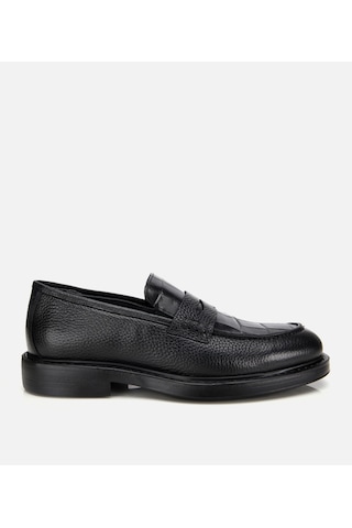 Hotiç Erkek Deri Siyah Kroko Detaylı Klasik Loafer 02ayh315320a100 02ayh315320a100 Siyah