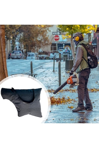 Novahub Omuz Askılı Yaprak Torbası Fermuarlı Yaprak Üfleyici Saklama Torbası Çim Bahçe Yol Toz Yaprak Toplama Siyah