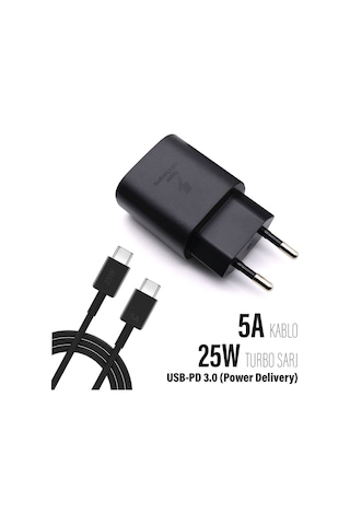 Samsung A25 Uyumlu Şarj Aleti 25w Hızlı Type-c 5a Hızlı Şarj Kablosu