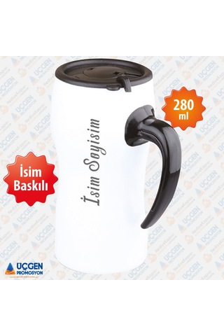280 ML Kulplu İsim Baskılı Termos Bardak 3503 Beyaz