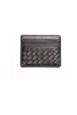 Black Cüzdan & Kartlık Erkek 845 Vergelio Knitting Wallet Card Holder Siyah