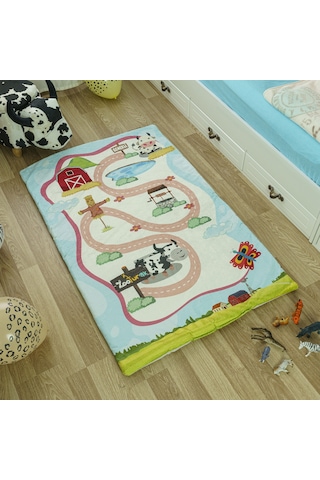 Zooturak Peluş Çocuk Matı İnek Benekli 100cm x 150cm