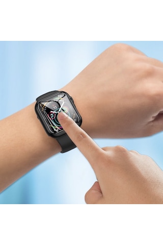 Misxi 2'li Sert Pc Kılıfı Temperli Cam Ekran Koruyucu İle Apple Watch Series 9 2023 , Series 8, Series 7 45 Mm İle Uyumlu, Ultra İnce Çizilmeye Karşı Koruma