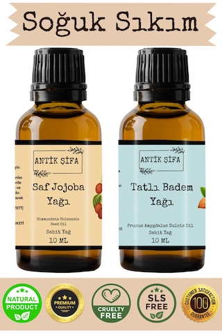 %100 Saf Jojoba Yağı Ve Tatlı Badem Yağı - 10ml + 10ml 20 ML