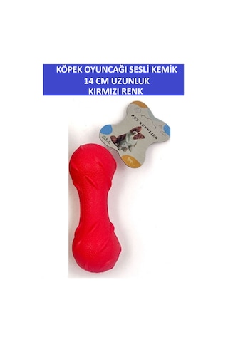 Zetconcept Plastik Tırtıklı Sesli Köpek Oyuncağı - Kemik Şekilli- 14 Cm Boy