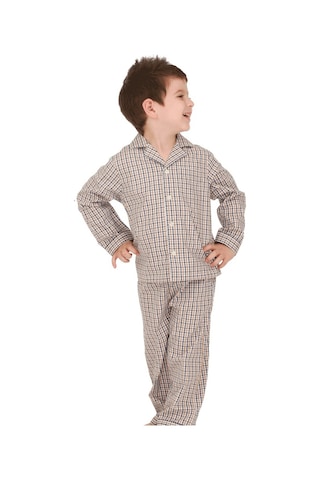 The Nuba The Don Bej-Lacivert Ekose Desenli Erkek Çocuk Pijama Takımı (9-1