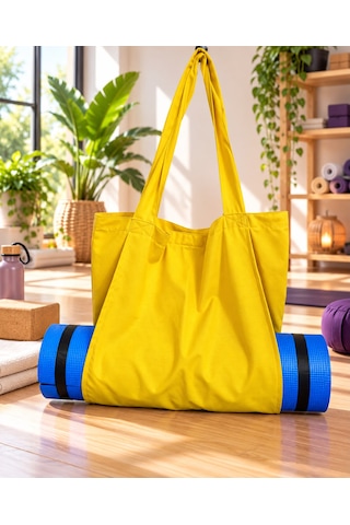 Mat Taşıma Çantası Yoga Fitness Silindir Antrenman Çantası - Çantalı Fermuarlı Mat Taşıma Çantası Sarı