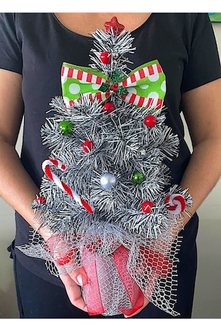 Yılbaşı Ağacı Lux Silver Süslemeli 40cm