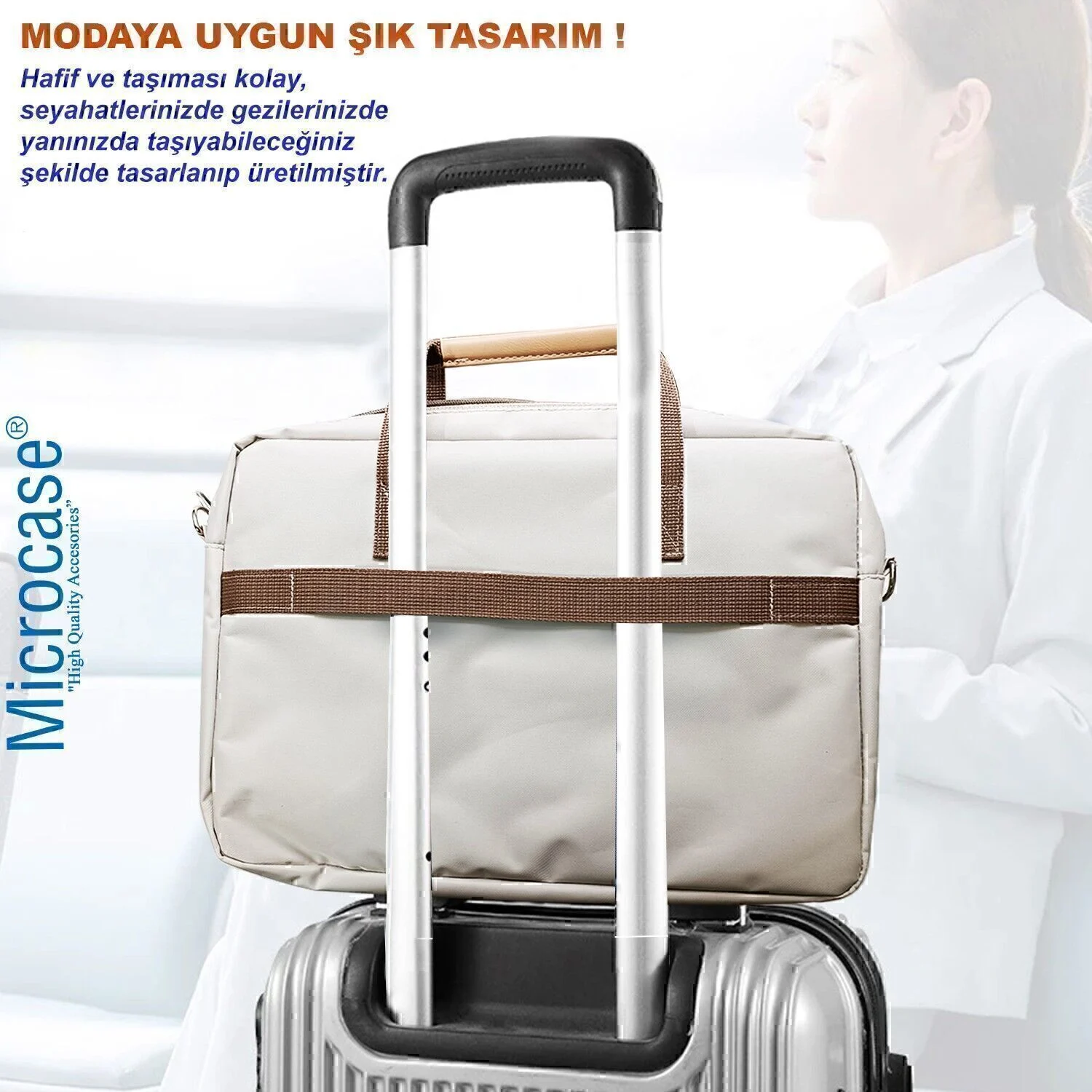 Microcase Samsung Active 4 Pro / Active 5 Pro 10.1'' İle Uyumlu Apple Uyumlu MacBook Çantası+türkçe Klavye+mouse+tablet Standı Beyaz Al5165 Diğer