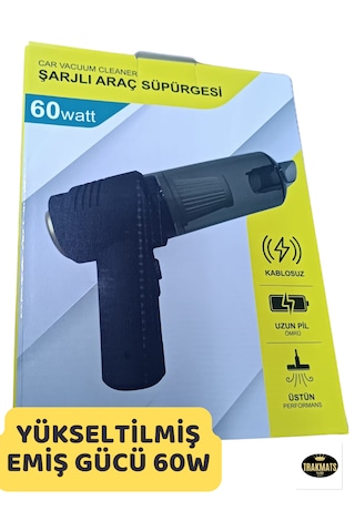 Universal Kablosuz Usb/type C Şarjlı Oto El Süpürgesi 60w