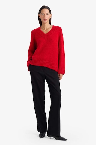 Defacto Oversize Geniş Kalıp V Yaka Triko Kazak G6290ax25wnrd334 Kırmızı-rd334