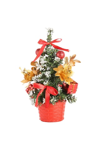 Kangvka 20cm Kırmızı Pvc Mini Noel Ağacı - Masaüstü Dekorasyon, Ev İçi Noel Ödülü Çok Renkli