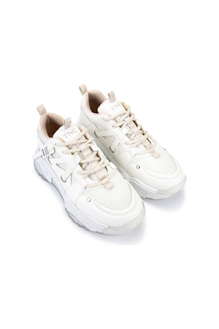 Tamer Tanca Kadın Suni Deri Beyaz Sneakers & Spor Ayakkabı 936 65160 Bn Ayk Sk23/24 Beyaz/bej