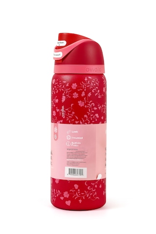 Owala 32 Oz 946 Ml Freesip Desenli Çift Katmanlı Paslanmaz Çelik Termos Kilitli Kapak Kırmızı