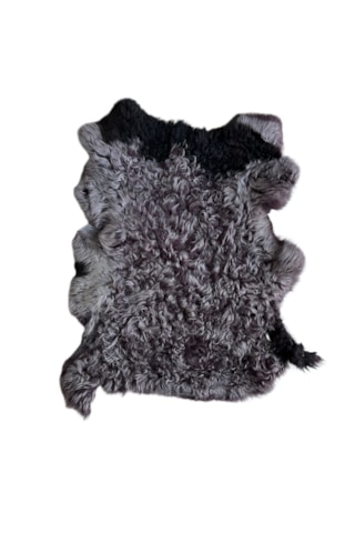 Gerçek Uzun Tüylü Koyun Postu Mürdüm 60 X 40 Cm