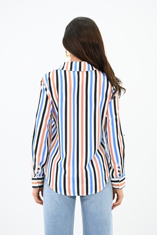 Koza Butik Kadın Desenli Klasik Gömlek 1753-24 001