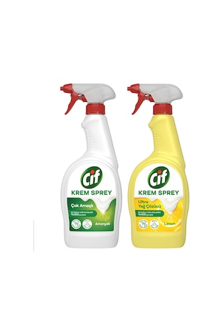 Cif Krem Sprey Ultra Yağ Çözücü 750 ML + Cif Krem Sprey 750 ML