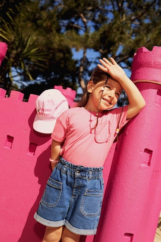 DeFacto Kız Bebek Paperbag Jean Şort E0425A525SMNM28 Mavi