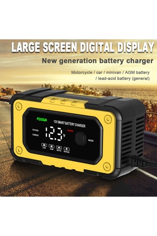 Symbee Foxsur 12v/6a Otomatik Şarj Cihazı: Araç, Motosiklet Ve Tekne Aküleri İçin Led Ekranlı Tamir Ve Bakım Çözümü