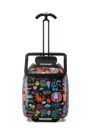 Renkli Desenli Binilebilir Çocuk Valizi Kabin Boy, Düşme Engelleyici Çok Renkli