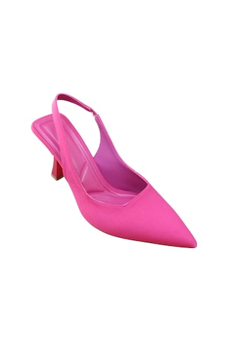 Şiko 809 Kadın Kadeh Ökçe Arka Açık Stiletto Ayakkabı Fuşe Siyah