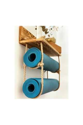 Ahşap Dekoratif Yoga Mat Rafı Depolama Alanı