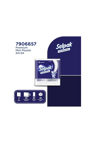 Selpak Professional Premium 24x24 Cm 50'li Mini Peçete X 24 Adet