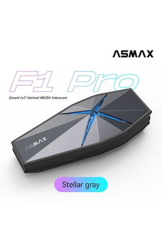 Asmax F1 Pro Mesh Ve Sesli Komut İnterkom Stellar Grey