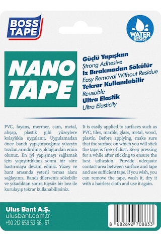 2 Metre Çok Güçlü Çift Taraflı Nano Bant Yeşil
