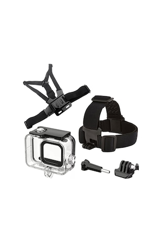 Gopro Hero 13 Hero12 Hero 11 Hero 10 Hero 9 Black Uyumlu Housing Kafa Bandı ve Göğüs Kemeri 5 Parça Set Go209