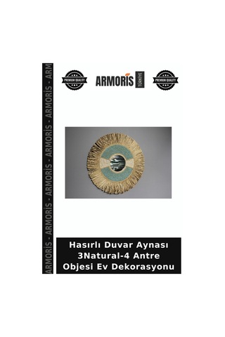 Hasırlı Duvar Aynası 3natural-4 Antre Objesi Ev Dekorasyonu Naturel