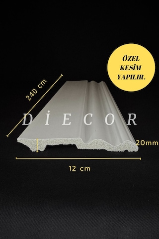 Diecor Dekoratif Boyanabilir 1 Adet 12 Cm Polistren Süpürgelik Model:xa242