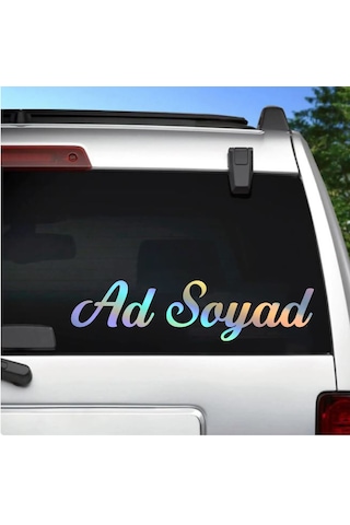 Kişiye Özel Ad Soyad Sticker 2 Adet - Araba Oto Motosiklet Karavan Sticker - 00097 12 Cm