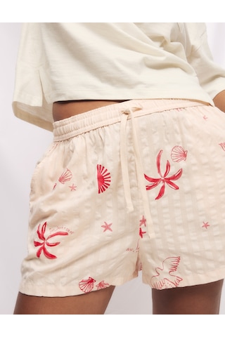 Marks & Spencer Cool Comfort:trade Mark: Baskılı Kısa Pijama Takımı Krem Mix