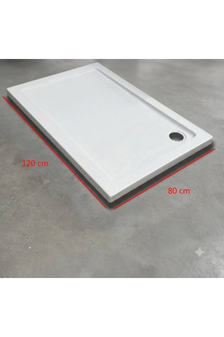 Sanica - 80x120 Cm Monoflat Duş Teknesi Beyaz - Oplo0006-