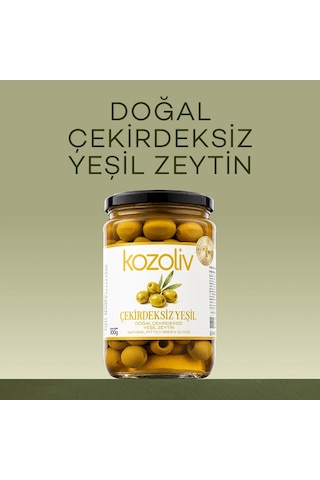 Kozoliv Çekirdeksiz Doğal Yeşil Zeytin 300 G