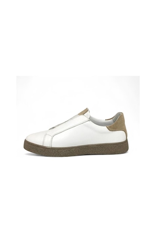 Catelli %100 Deri Tam Ortopedik Yumuşak İç Taban Erkek Kışlık Rahat Günlük Lastikli Sneaker Ayakkabı 40-44 Beyaz