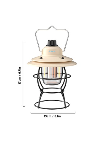 Hangfox Sarımsı Outdoor Kamp Feneri, Usb Dolanabilir Ve Akıllı Telefon Şarj Cihazı, 3 Işık Modu, Su Geçirmez, Fırsat Işığı Bej