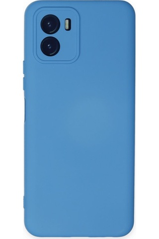 Vivo Y15s İçi Kadife Kaplı Esnek Silikon Kapak Ryc/ Nano Lansman Mavi