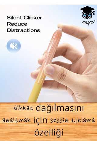 0,7 Mm Jel Tükenmez Kalem Akıcı Hızlı Kuruyan Mavi Renk Mürekkep Writech Amerikan Marka Sessiz Kalem Turuncu